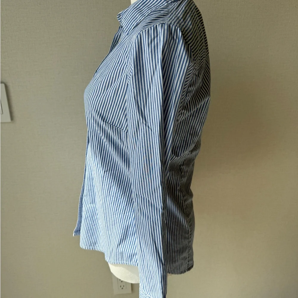 J. Crew Slim Fit Light Blue and White Striped Dress Shirt